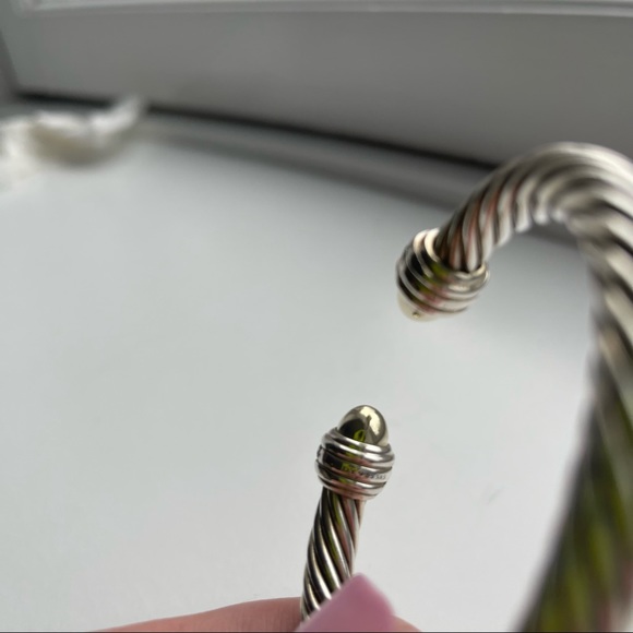 David Yurman Cable Bracelet with Gold Dome and Diamonds - Picture 6 of 8